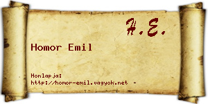 Homor Emil névjegykártya